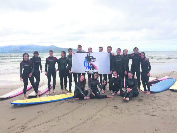 UL Surf Club members during their recent trip to Castle Gregory
