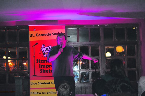 Comedian, Karl Spain performing at UL Comedy Society’s SoUL Arts Fest event