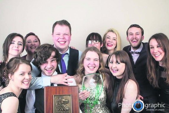 UL Tea Appreciation Society celebrating its win at the Clubs & Societies Ball. Photo: UL Photographic Society