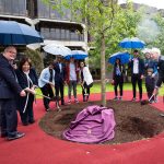 A commemorative tree planting ceremony took place in June to mark the 30th anniversary of the enactment of the University of Limerick Act 1989. Leading the planting ceremony were, Dr. Des Fitzgerald, President UL, Mary Harney, Chancellor Ul and Dr. Ed Walsh, UL Founding President. Picture: Alan Place